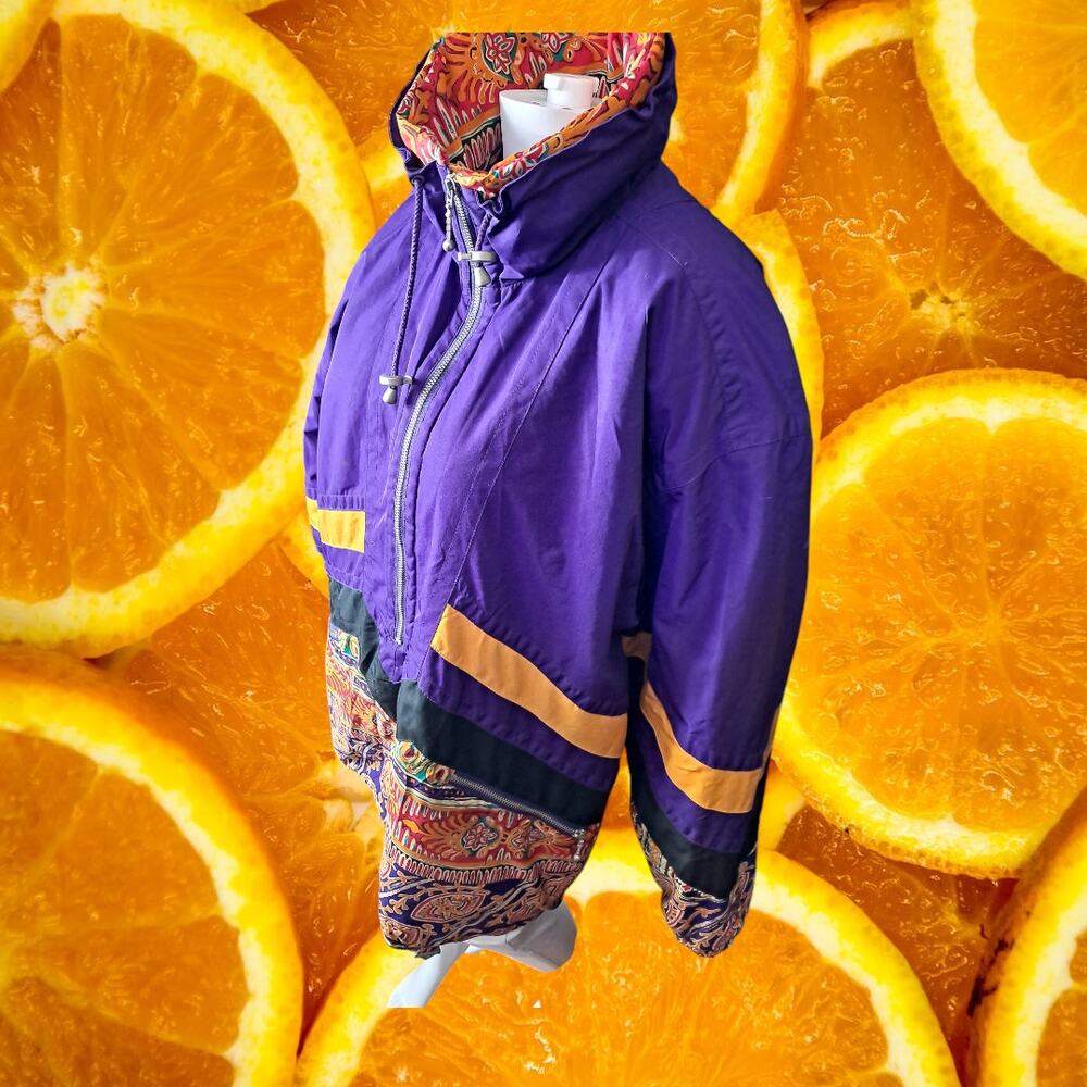 FERA Ski Wear Women's Purple Half-Zipper Pullover Hooded Jacket‎ Size 12